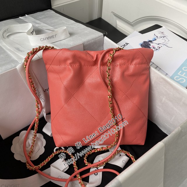 Chanel專櫃新款mini22鏈條女包 香奈兒23BAS3980顆粒22bag經典黑色款迷你版牛皮包 djc5501